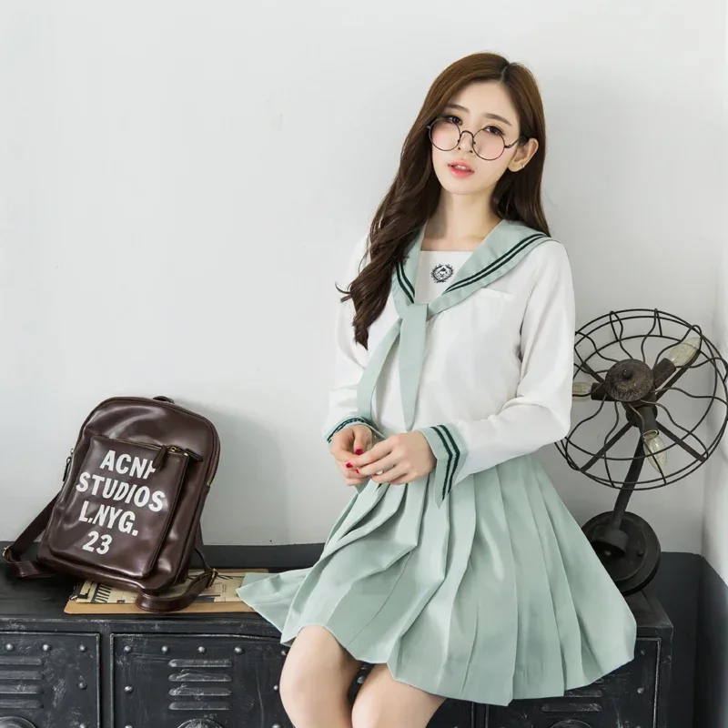

School uniform set Student uniform tie Sailor suit set Table costume Japanese school uniform Girl Autumn Long sleev