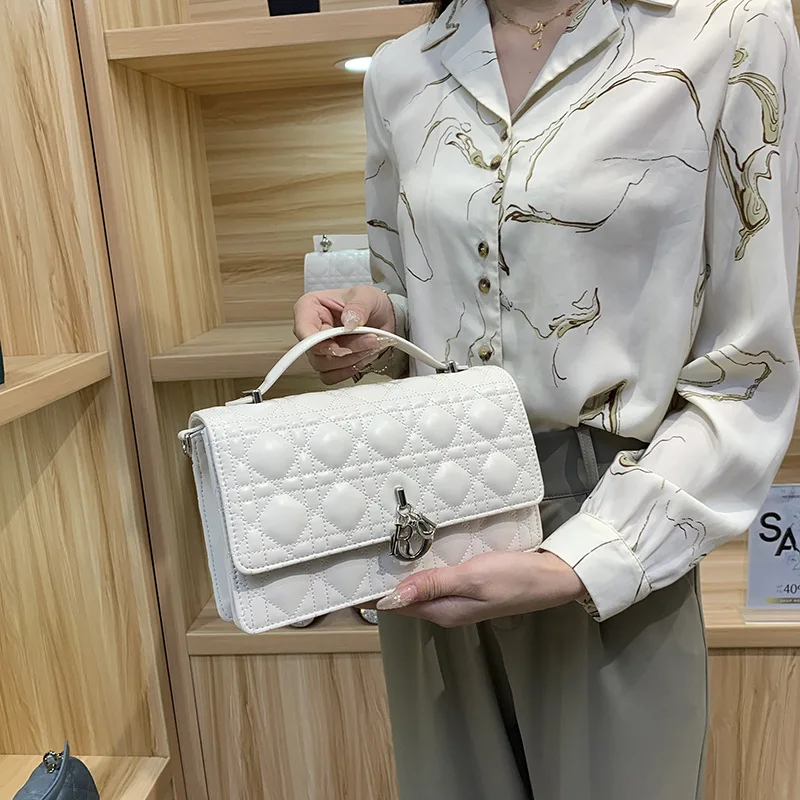 2024 Summer New High-end Feeltweed Style Handbag Classic Argyll Chain Bag Single Shoulder Crossbody Small Square Bag