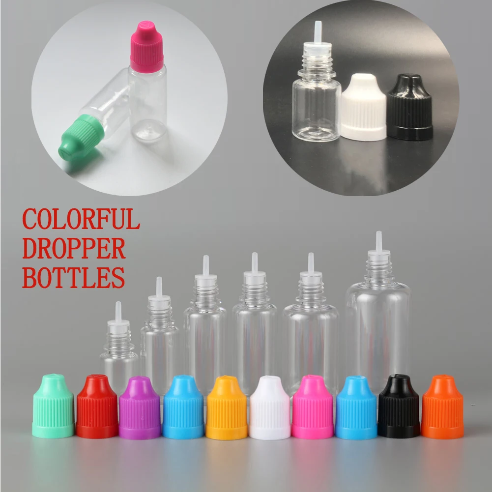 

20pcs 5ml-100ml PET Plastic Dropper Bottles with Long Tip Eye Drop Liquid Juice Refillable Vape Oil Containers