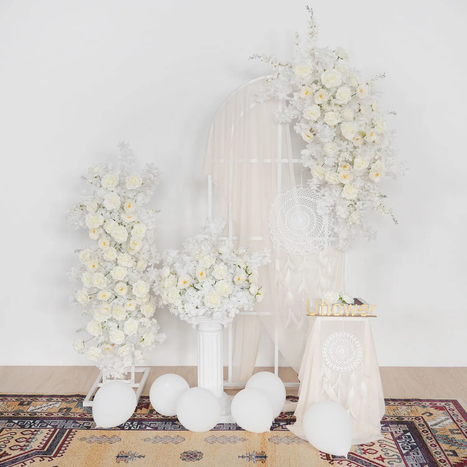 

Uflower Artificial Flower Cherry Blossom Flower Row Flower Ball Wedding Backdrop Home Decor Event Props Table Arrangement Flower