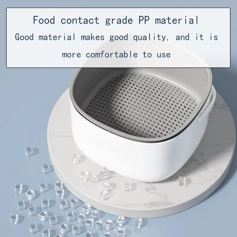 ماكينة غسيل أوتوماتيكية مزدوجة الطبقات للخضروات والفواكه والسيارة مصدر طاقة كهربائي لتنقية الخضروات #6