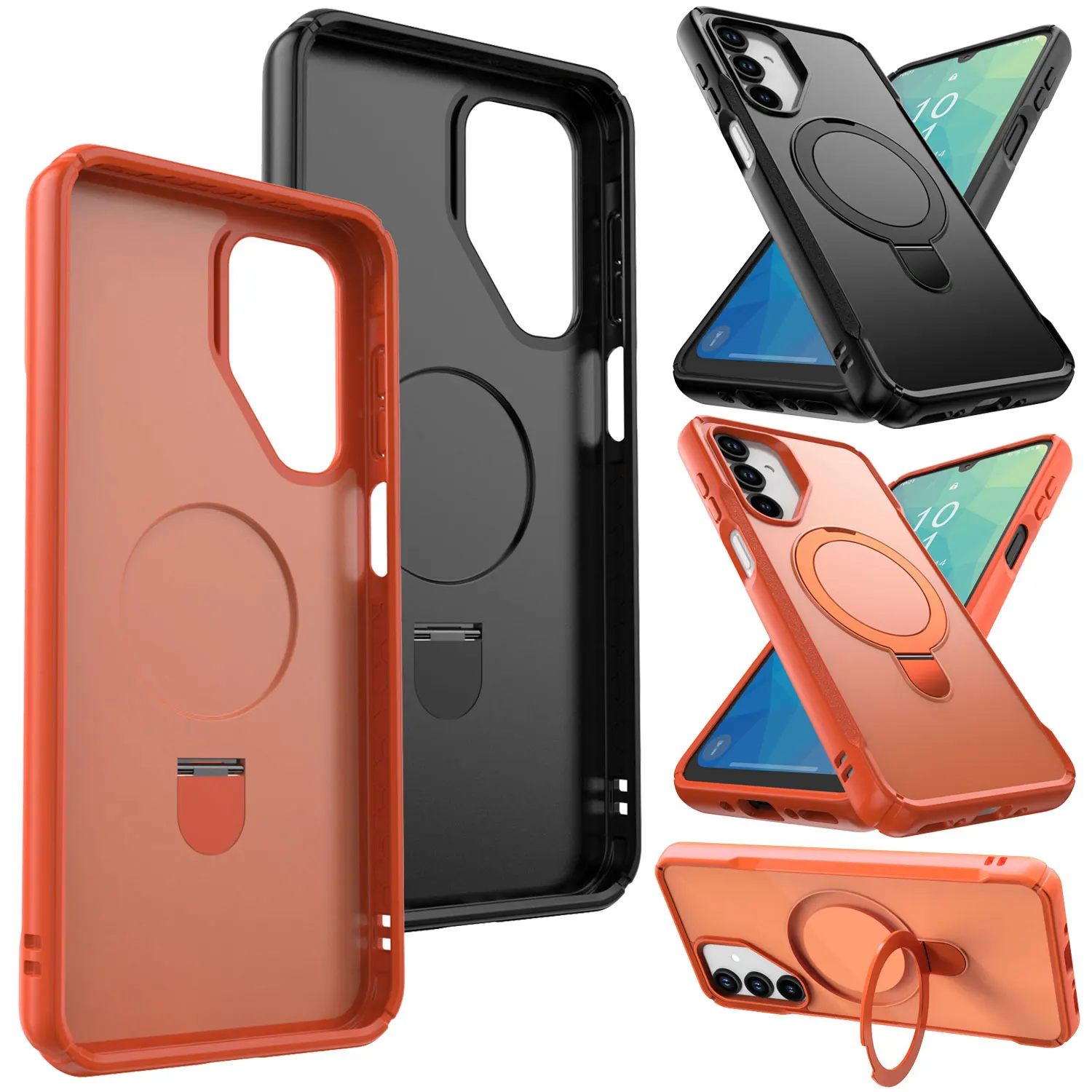 

Чехол для Samsung Galaxy A16 с магнитным кольцом-подставкой, ударопрочный, тонкий, защитный чехол для телефона