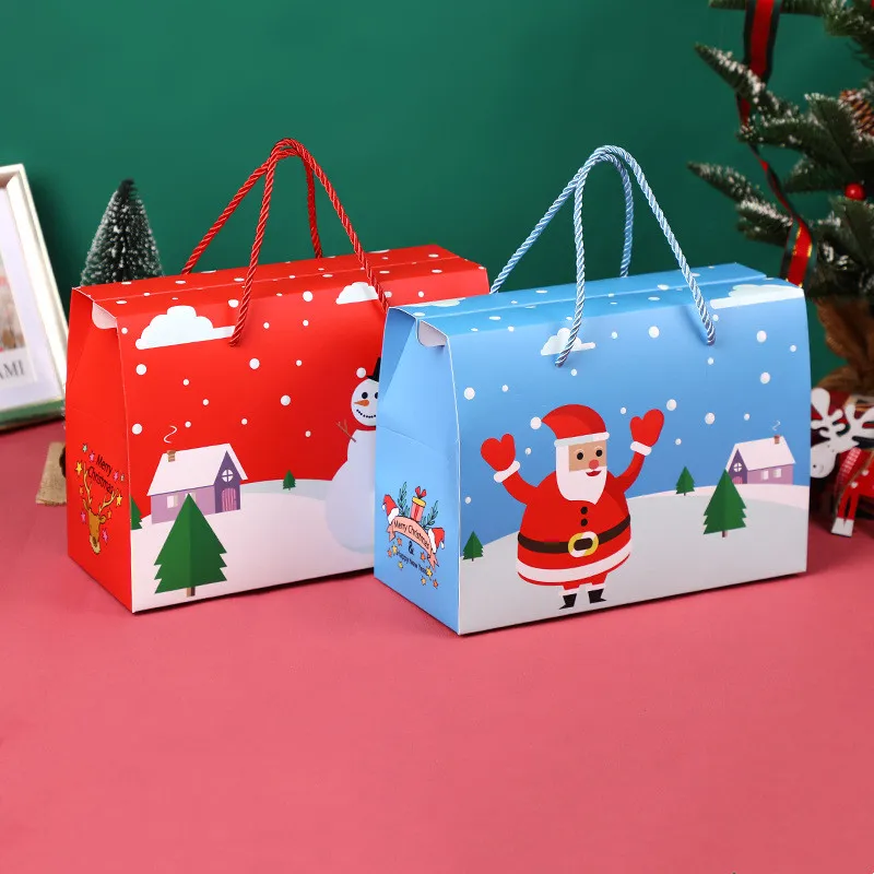 100Pcs/Lot Santa Claus Gift Box With Handle Candy Gift Box High-end Dragon Boat Festival Packaging Box