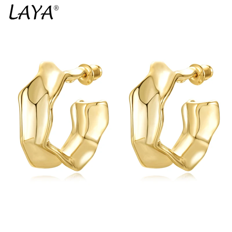 

2024 Golden Color Temperament French 925 Earrings High-end Sense Of Cold Wind Fashionable To Wear Earrings Women Party