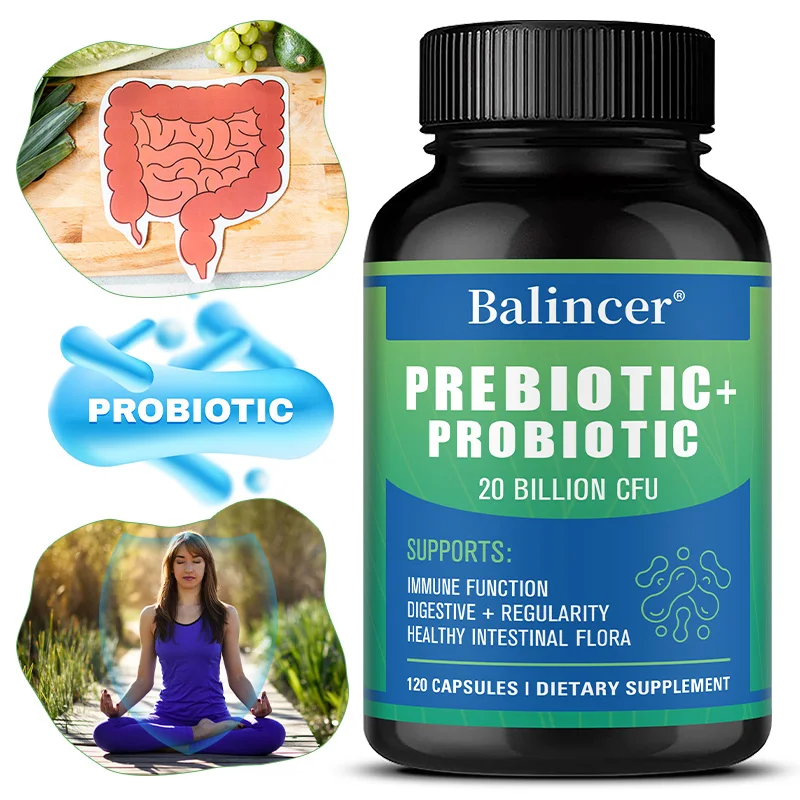 

20 Billion CFU Probiotic Capsules, Live Beneficial Cultures Support Balanced Gut Microflora, Daily Digestive & Immune Wellness