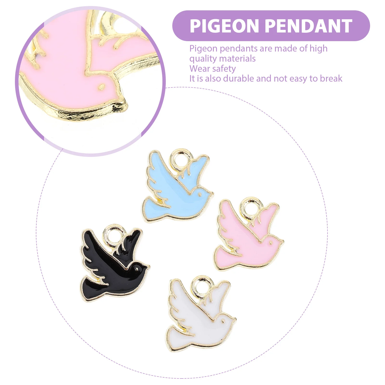 

50Pcs Durable Metal Pigeon Pendants DIY Jewelry Accessories Necklace Bracelet Charms Gift Idea Pigeon DIY Pendant Charm