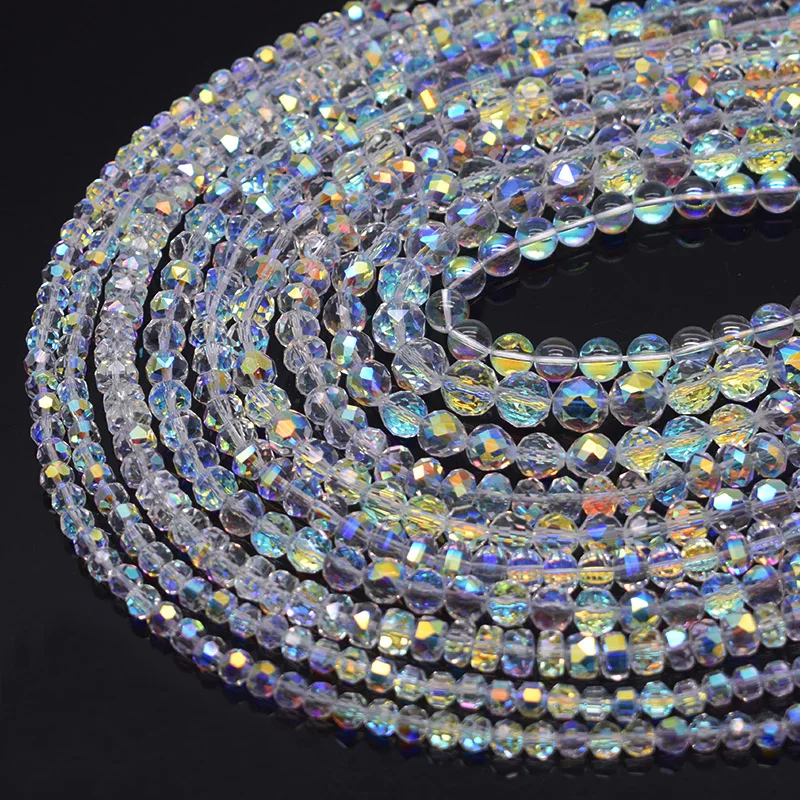 A Quality Transparent Crystal Glass Beads AB Color Heart Star Bear Clover Faceted Loose Spacer Beads For Jewelry Making DIY