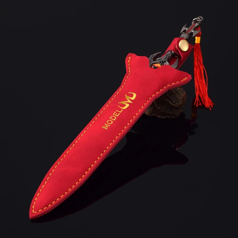22cm/8.66in Douluo 대륙 Xiu Luo 매직 소드 가죽 커버 버전 애니메이션 주변기기 리얼 스틸 소드 무기 모델 소년 선물