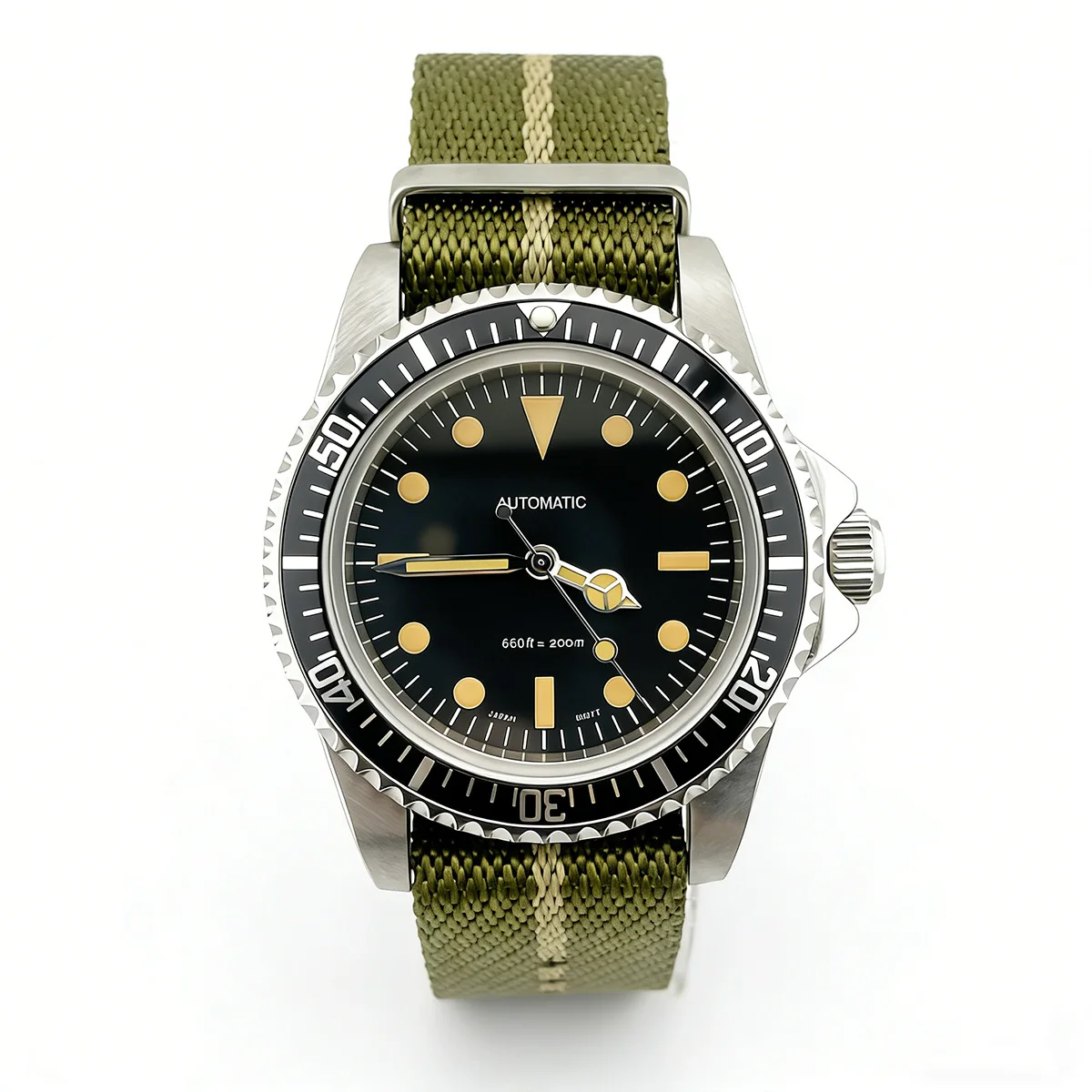 

Мужские часы Diver Retro 39,5 мм с сапфировым стеклом, автоматические часы Milsubmariner NH35/NH36, винтажные часы Milsub, нейлоновый ремешок.