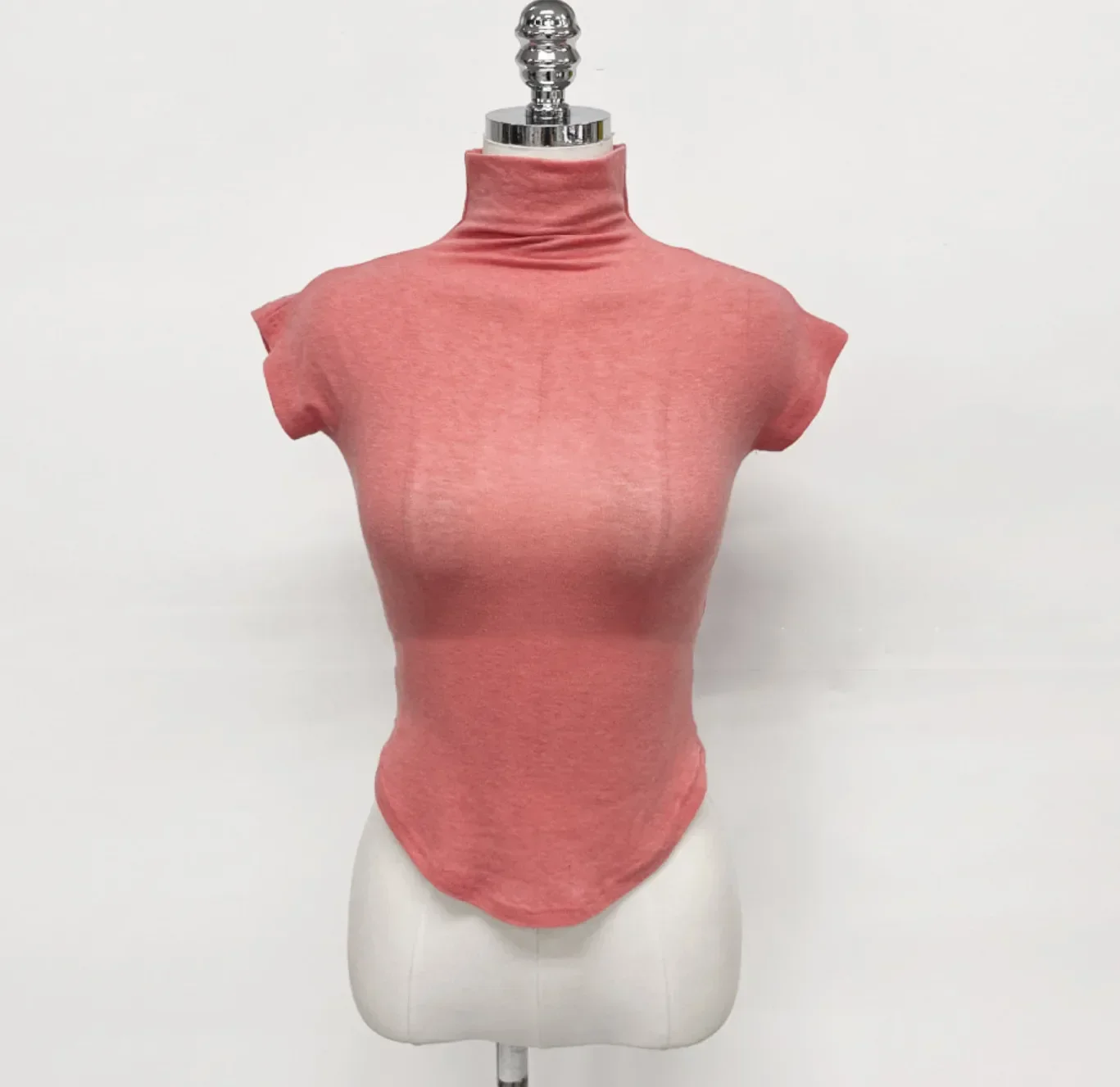 2026 Casual Summer T-Shirt Women Basic O Neck Woman Clothes Sexy Low Chest See Through Soft Slim Tops Tee Shirt Femme