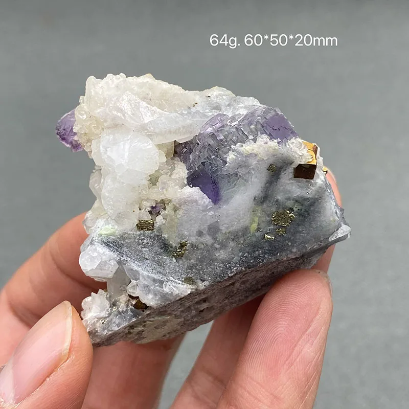 100% Natural China shangbao Vitreous Transparent Fluorite Specimen Calcite Healing Crystal Stone