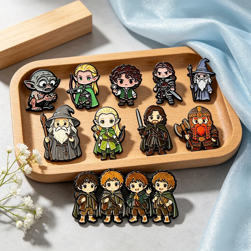 5/10 Stück Niedliches Chibi-Fantasy-Film-Emaille-Pin-Set, Cartoon-Charakter-Reversnadeln, Taschendekoration, Sammlerstück-Geschenk für Fans – Detail 5