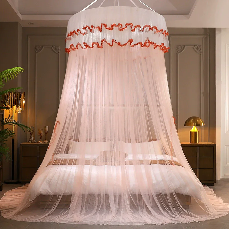 New Summer Canopy Mosquito Net Romantic Bedding Dome Tent Easy Installation Top Diameter 120cm