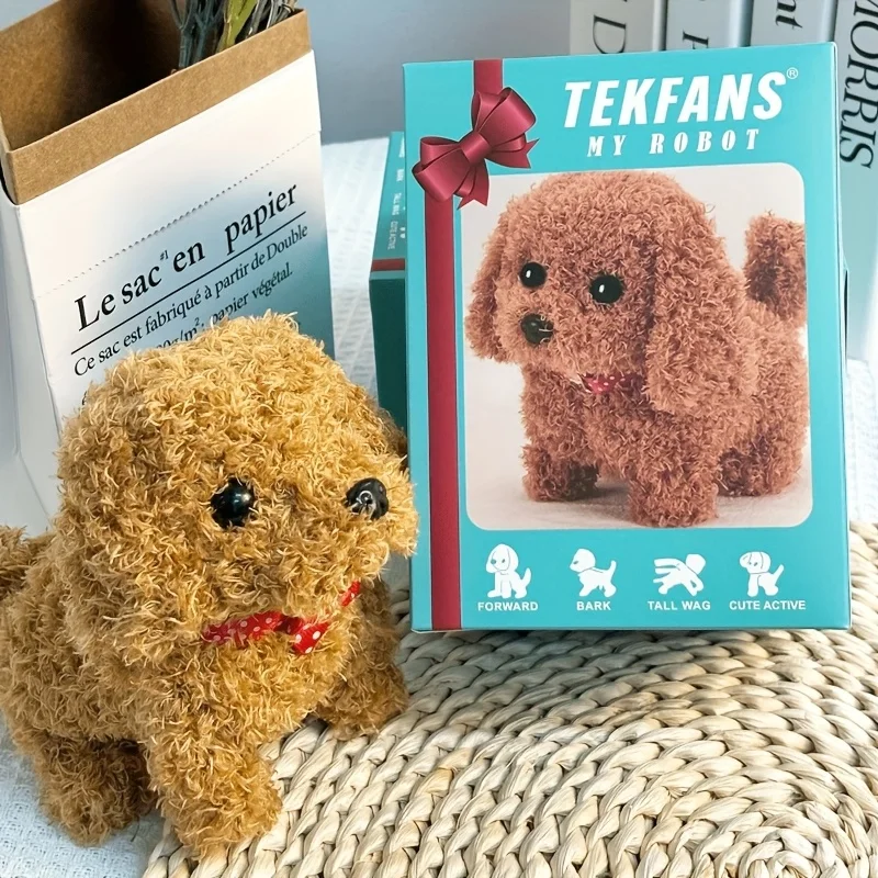 Nowy model na rok 2025 to robot-pies, który może chodzić i szczekać, zapewniając towarzystwo, z funkcją potrząsania ogonem i sznurkiem do ciągnięcia.