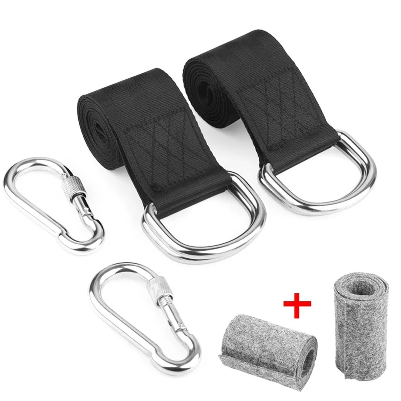 ABNO-2Pcs 1.5M شجرة سوينغ الأشرطة معلقة عدة مع 2 Carabiners شريط واحد تمديد حزام حزام