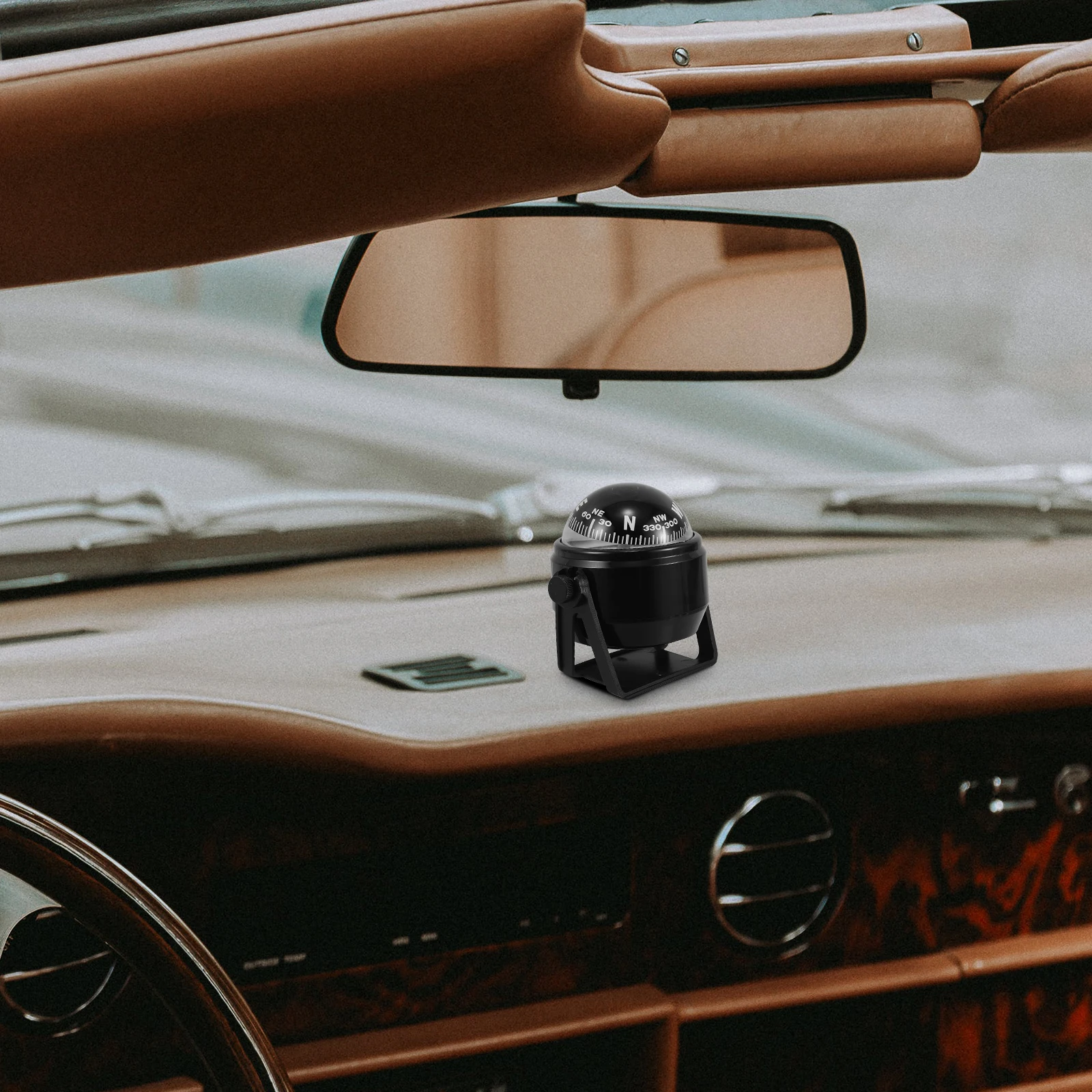 

Car Compass Dashboard Mount Vehicle Boat Truck Ball Sturdy Abs Marine Nautical Positioning Compass For Outdoor Use No