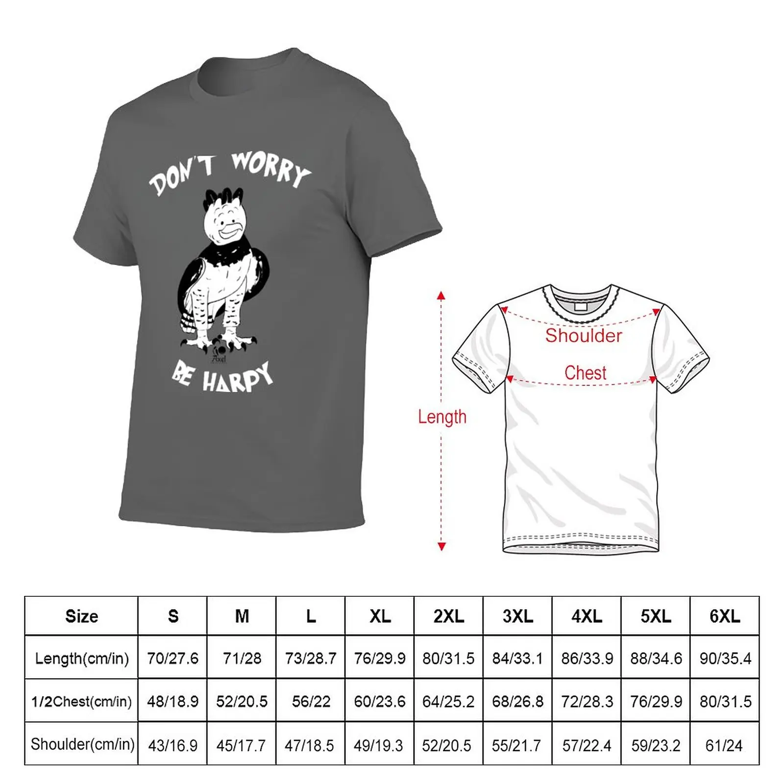 New Don't worry be HARPY T-Shirt graphics t shirt animal print shirt for boys designer t shirt men