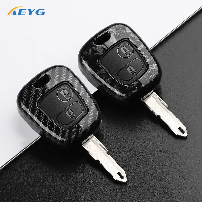 Koolstofvezel ABS Autosleutel Case Cover Voor Peugeot 206 207 307 408 607 Voor Citroen C1 C2 C3 C4 voor Xsara Picasso