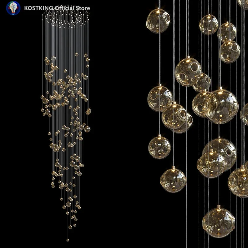 Designer Bubble Globe Glass Chandelier OEM Custom  Bespoke Chandelier Lightings for Home Villa Restaurant