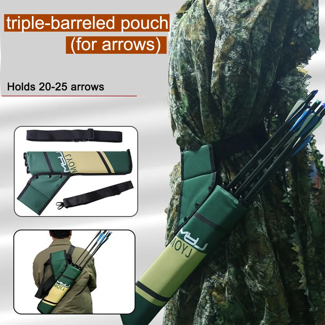 

hunting Arrow bag 3 Tubes Arrow Quiver for Archery Hunting Arrows Holder Bag with Adjustable Strap hunting accessories