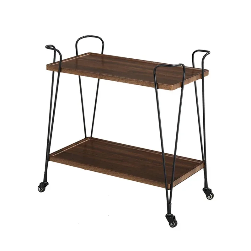 

Mobile Food Delivery Trolley Home Wrought Iron Retro Trolley Restaurant Wine Cart