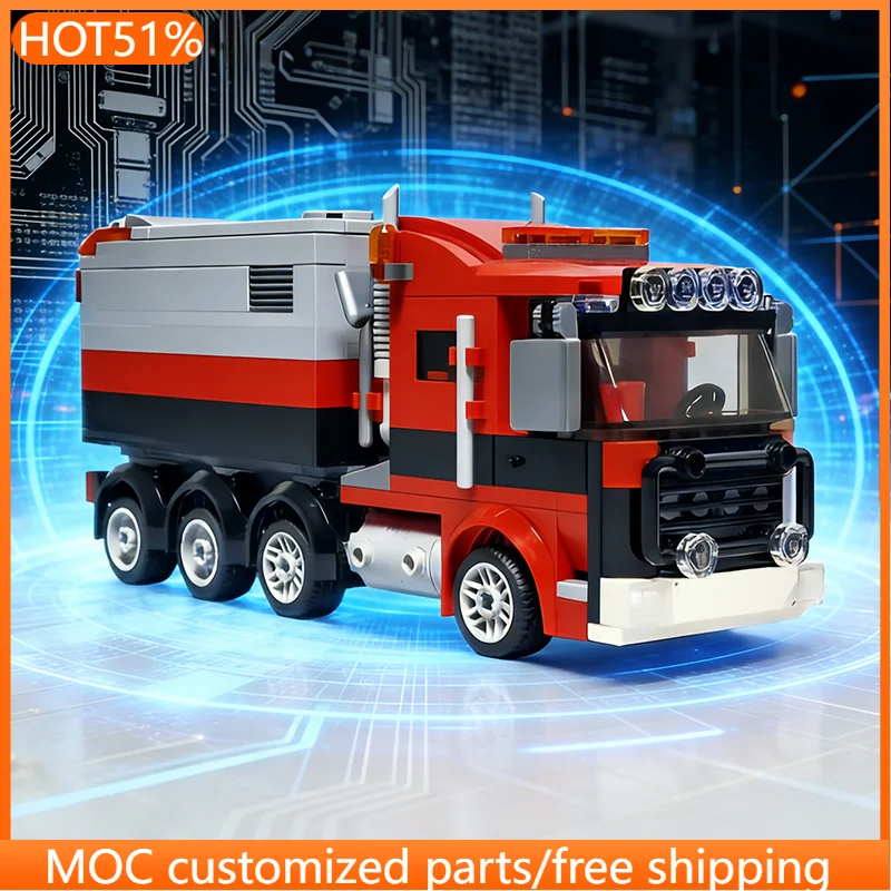 

Набор для сборки 904 детали: Транспортный модуль для тяжелых грузов с трансформером MOC. Модульный конструктор для детей. Игрушка-конструктор для мальчиков. Подарок.