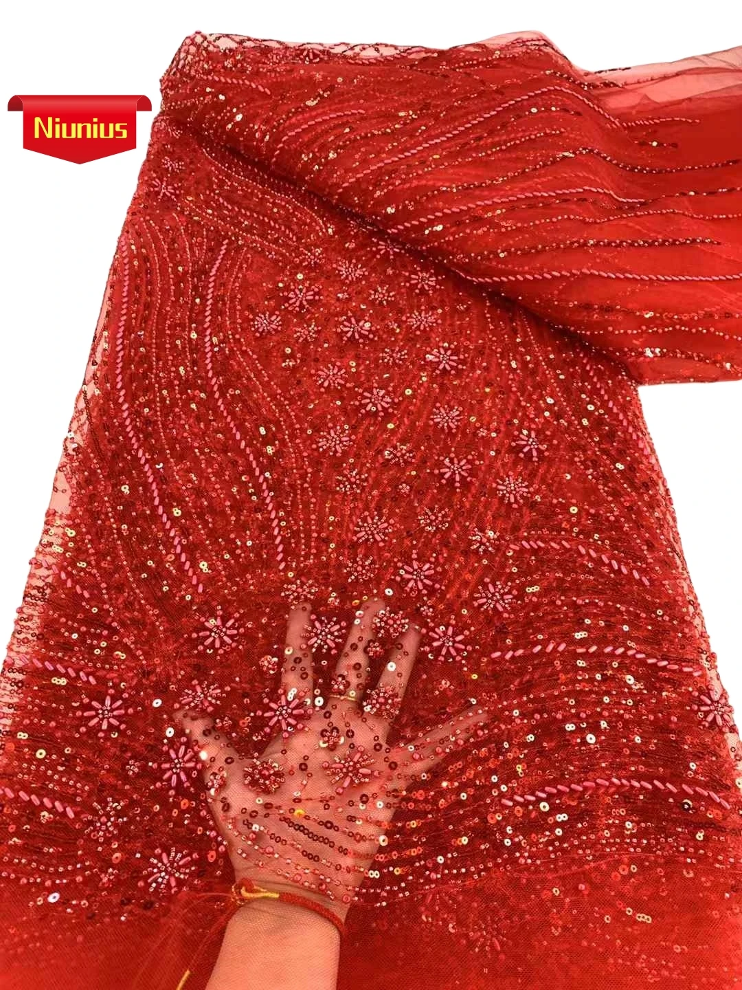 5 metri 2025Ultimo Autria Delicato Elegante Migliore Qualità Morbido Lussuoso Tessuto di Pizzo di Maglia Per Il Vestito Da Sera Del Partito U_Ge5381