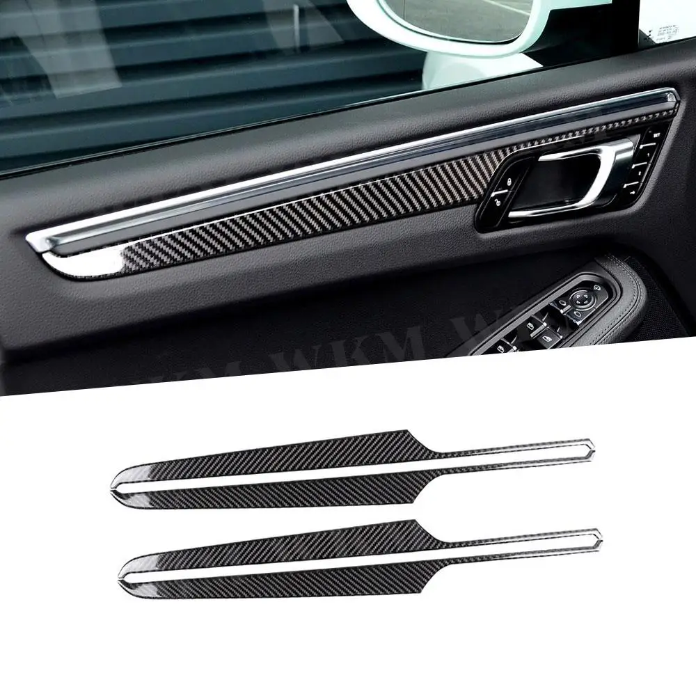 

Carbon Fiber Car Interior Door Panel Trim Strips Cover for Porsche Macan 2015-2018 Car Accessories 2pcs/set