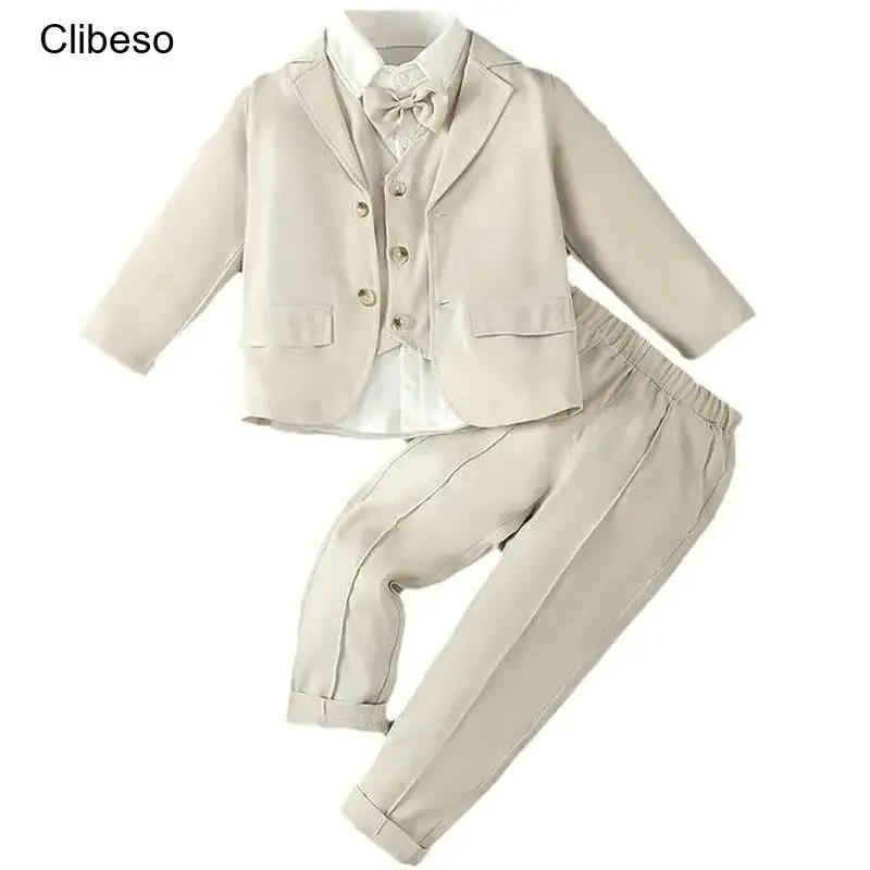 

2024 Clibeso Suit for Boy Children's Costume for Wedding Parties Baby Boys Clothing Kids Formal Occassions Clothes Infant Outfit