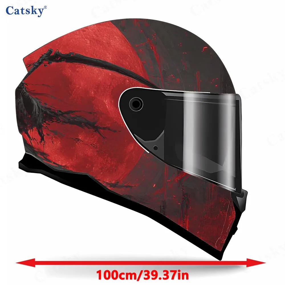 Desolate-city-accompanied Reaper Pattern Helmet stickers , PVC Material Multifunctional Helmet Stickers, Scratch-Resistant & Fad