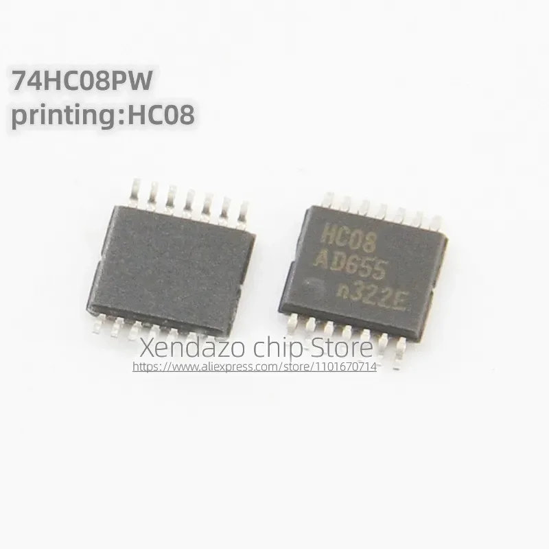 10pcs/lot 74HC08PW 74HC08 Silk screen printing HC08 TSSOP-14 package Original genuine Logic chip