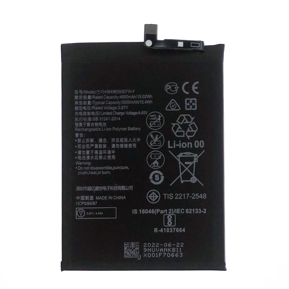 Original New Replacement Battery 5000mAh HB496590EFW-F For Huawei Honor X7 X 7 Mobile Phone Rechargeable Batteries