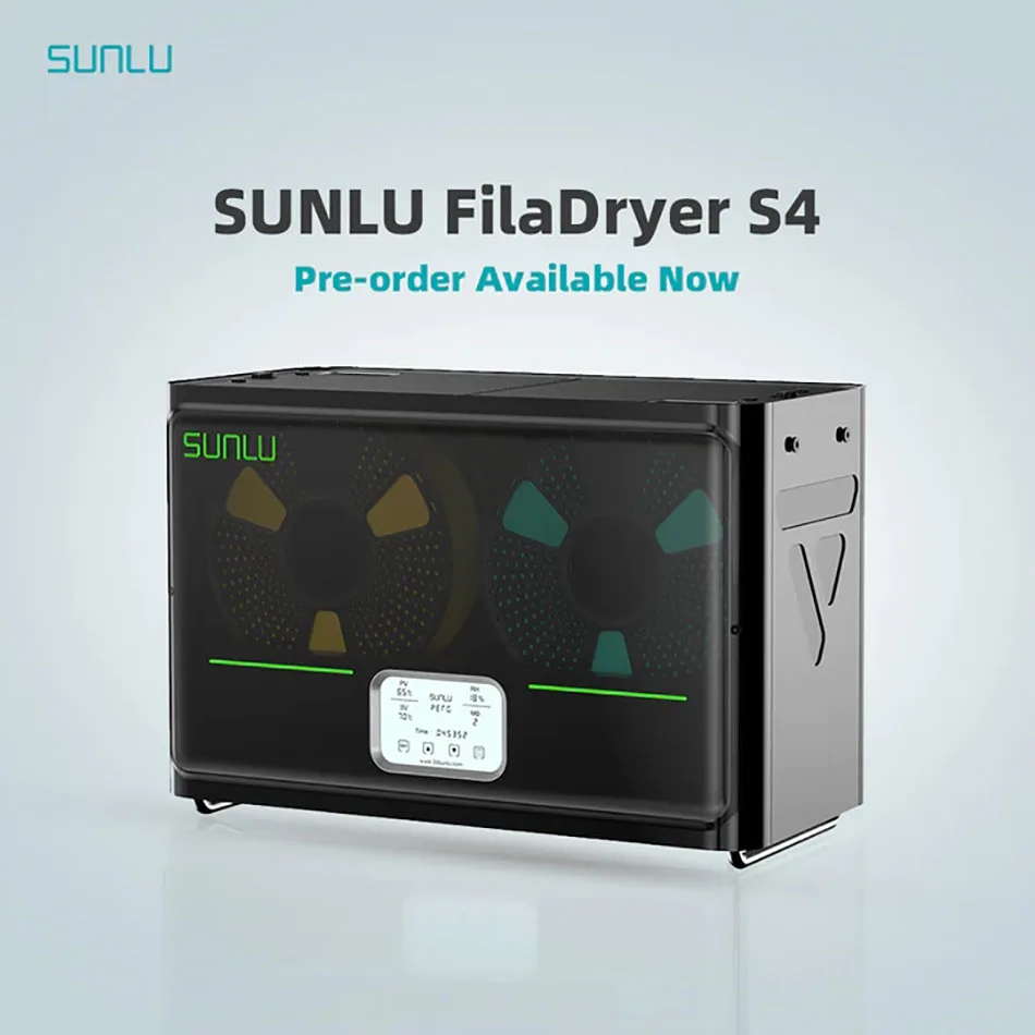 SUNLU S4 Filament-Trocknerbox, kompatibel mit PLA, PETG, ABS, TPU, PA, 4 Rollen, 1 kg, 1,75/2,85/3 mm Filament, einfache Bedienung und schneller Versand – Detail 2
