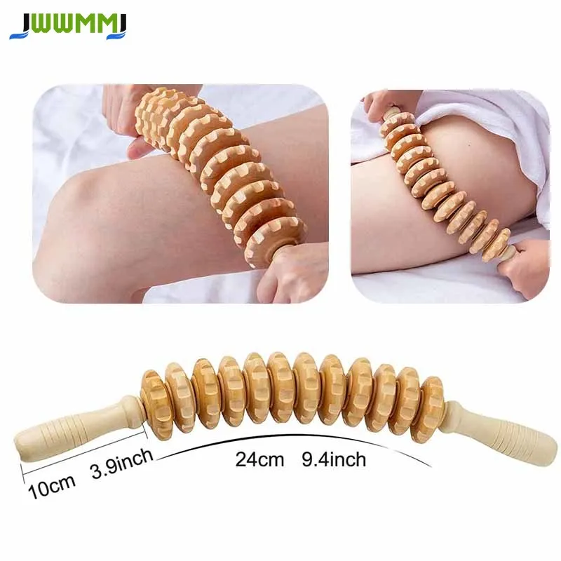 1pcs Wooden Massage Stick,Massage and Pound for 12 Rounds,Massage Device for Meridians,Relax Neck,Waist,Thigh Acupoints