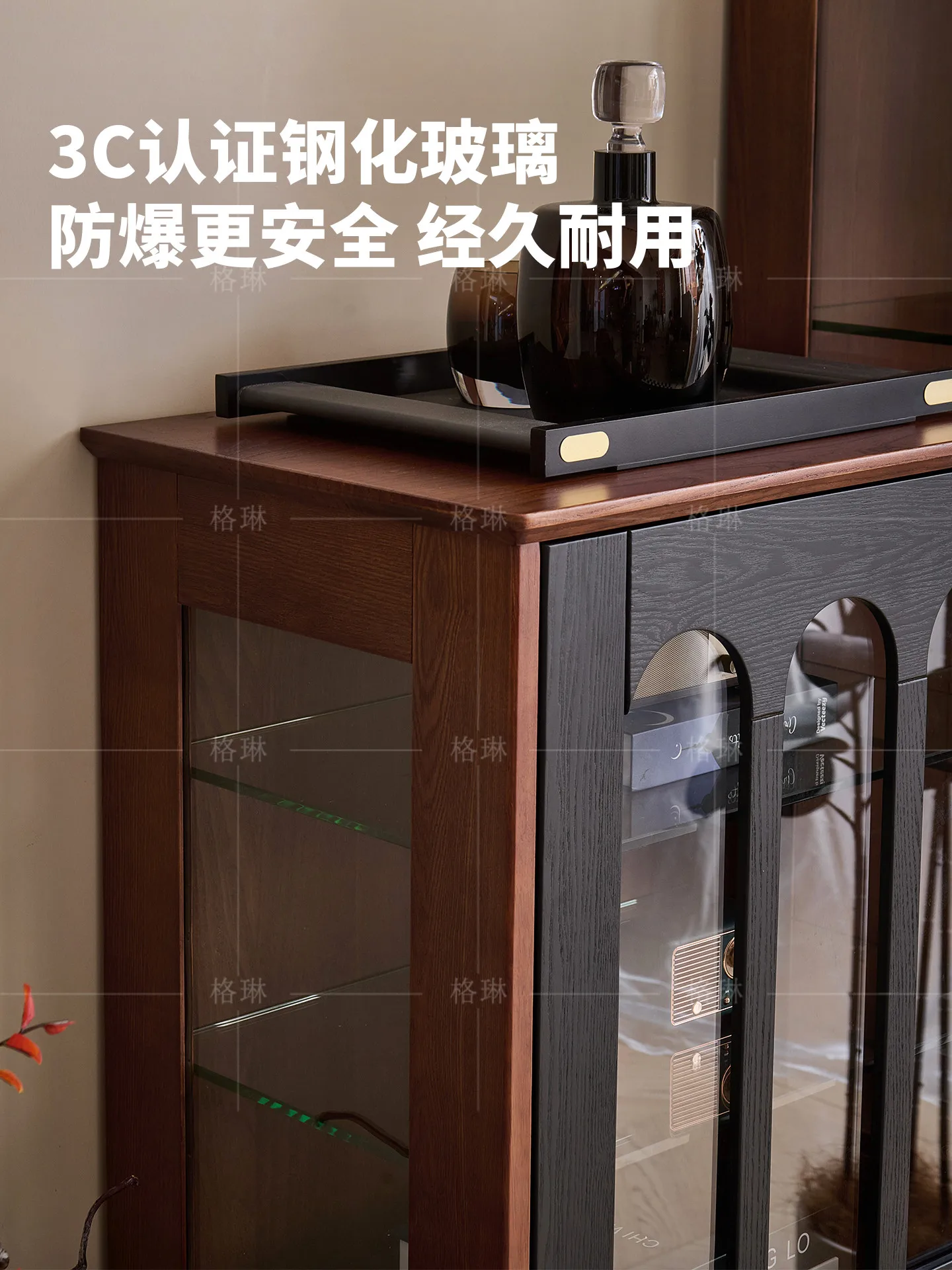 Vintage Solid Wood Wine Cabinet Wall Mounted Storage Brian Mid Century Glass Display Narrow Side Cabint Furniture