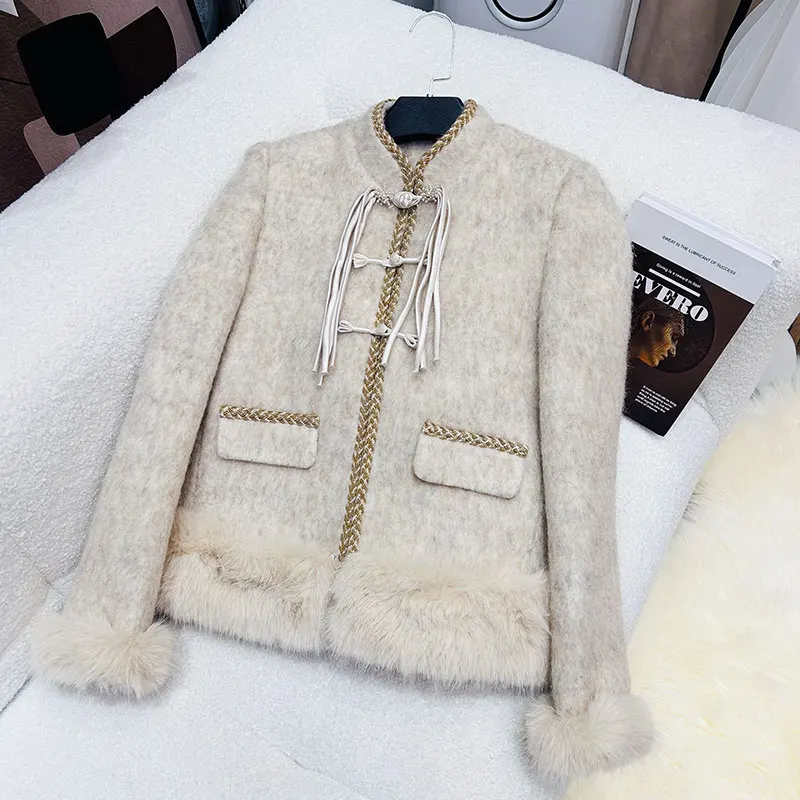 

Chinese Style Round Neck Single-Breasted Jacket, Elegant, High-End Temperament, Xiaoxiang, New Fashion, Chinese Style