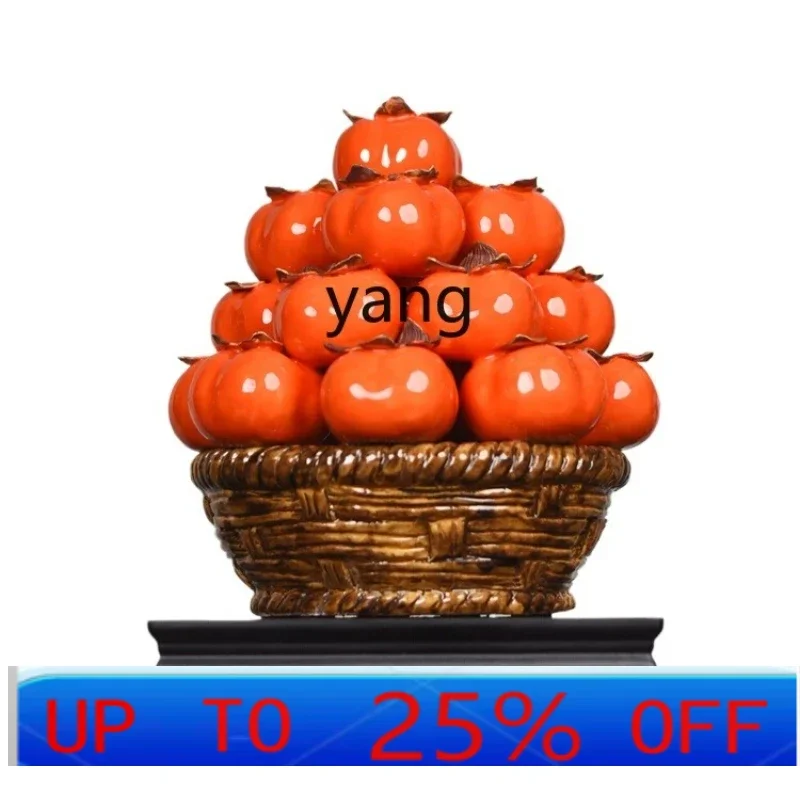 lmm ceramic persimmon Ruyi ornament handicrafts living room entrance decoration