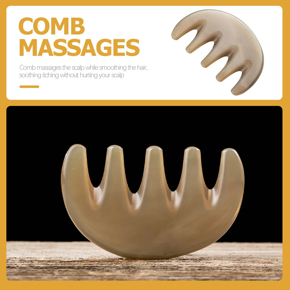 Body Scraper Five-tooth Massage Comb Scalp Caring Brush Waste Horns Massager