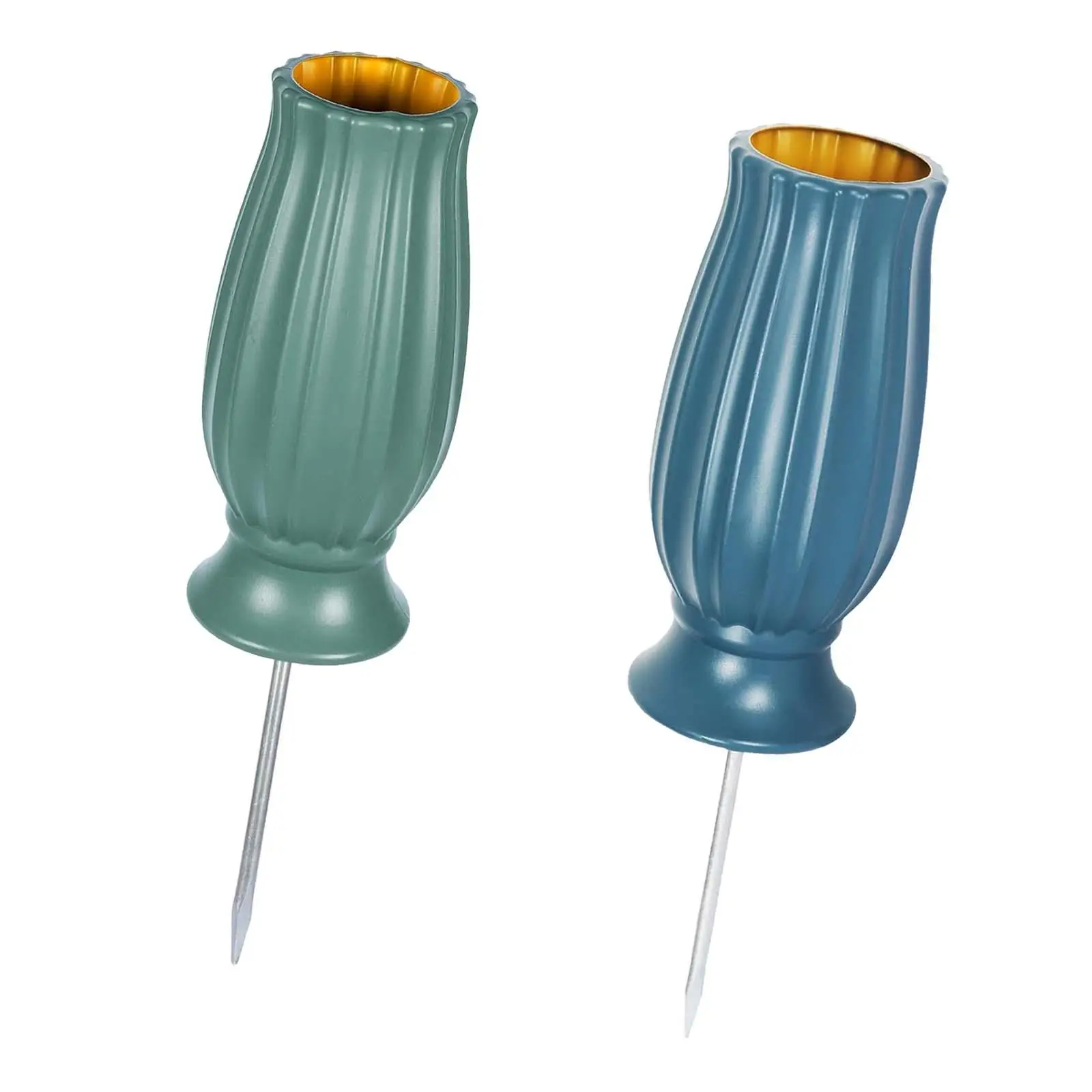 Cemetery Vase Draining Holes Detachable Spike Stake Floral Holder Outdoor in Ground Vase Memorial Vase for Cemetery Grave Site