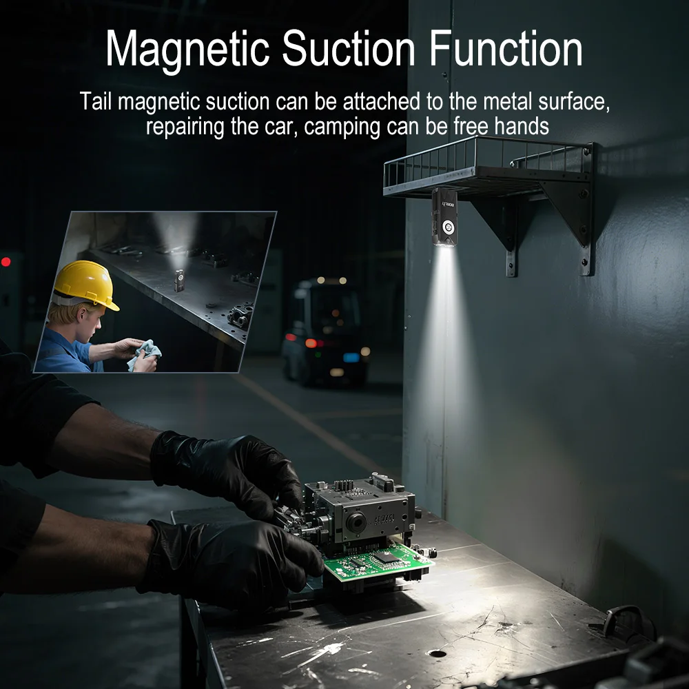 BORUiT EV25 EDC Keychain Flashlight 650LM RGB Light Type-C Rechargeable Mini Torch Magnetic Work Light Camping Pocket Lantern - Image 4