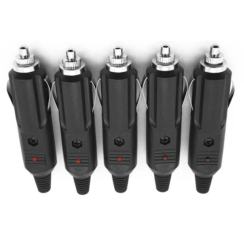 5pcs 12V To 24V Car Cigarette Lighter Plug Fuses 5A With LED Indicator Plug Power Charger Adapter Connector Fuse Converter Plug