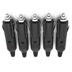 Enchufe para encendedor de cigarrillos de coche, 5 piezas, 12V a 24V, fusibles 5A con indicador LED, adaptador de cargador de corriente, conector convertidor de fusible