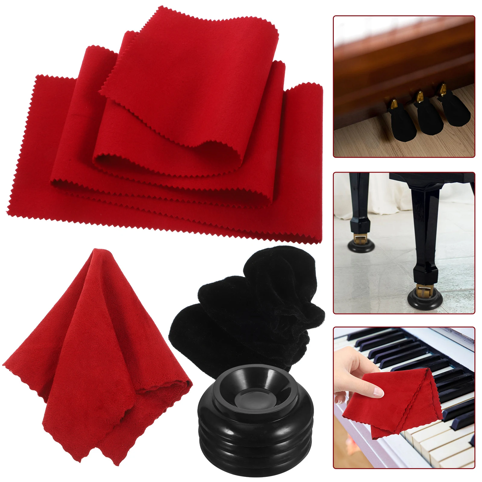 

Piano Maintenance Set Dustbag Cloth Keyboard Cover Cleaner Digital & Accessories
