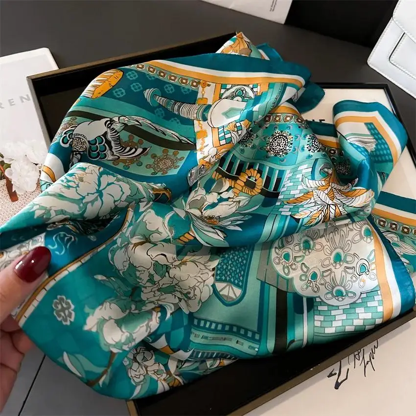 Luxury Design Women Silk Scarf Hair Scarves Square Print Headscarf 70cm Summer Shawl Designer Hijab Wrap Headband Bandana Lady