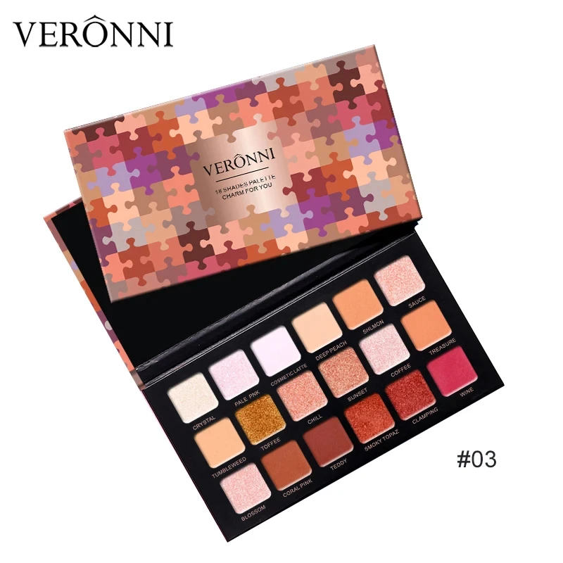 18-kolorowy cień do powiek wodoodporny perłowy matowy jedwabnik rozjaśniający brokatową ziemię długotrwały makijaż