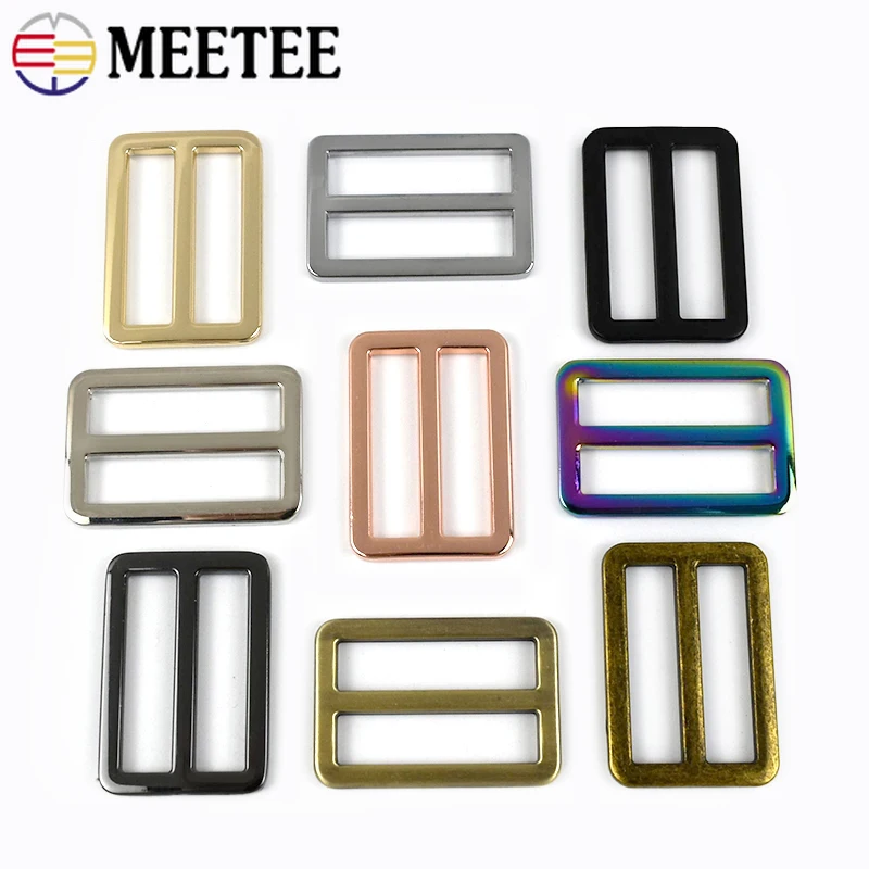

5/10/20Pcs Meetee 32mm Square O Ring Metal Buckle Dog Collar Adjuster Webbing Strap Tri Glide Slider Clasp Hardware Accessories