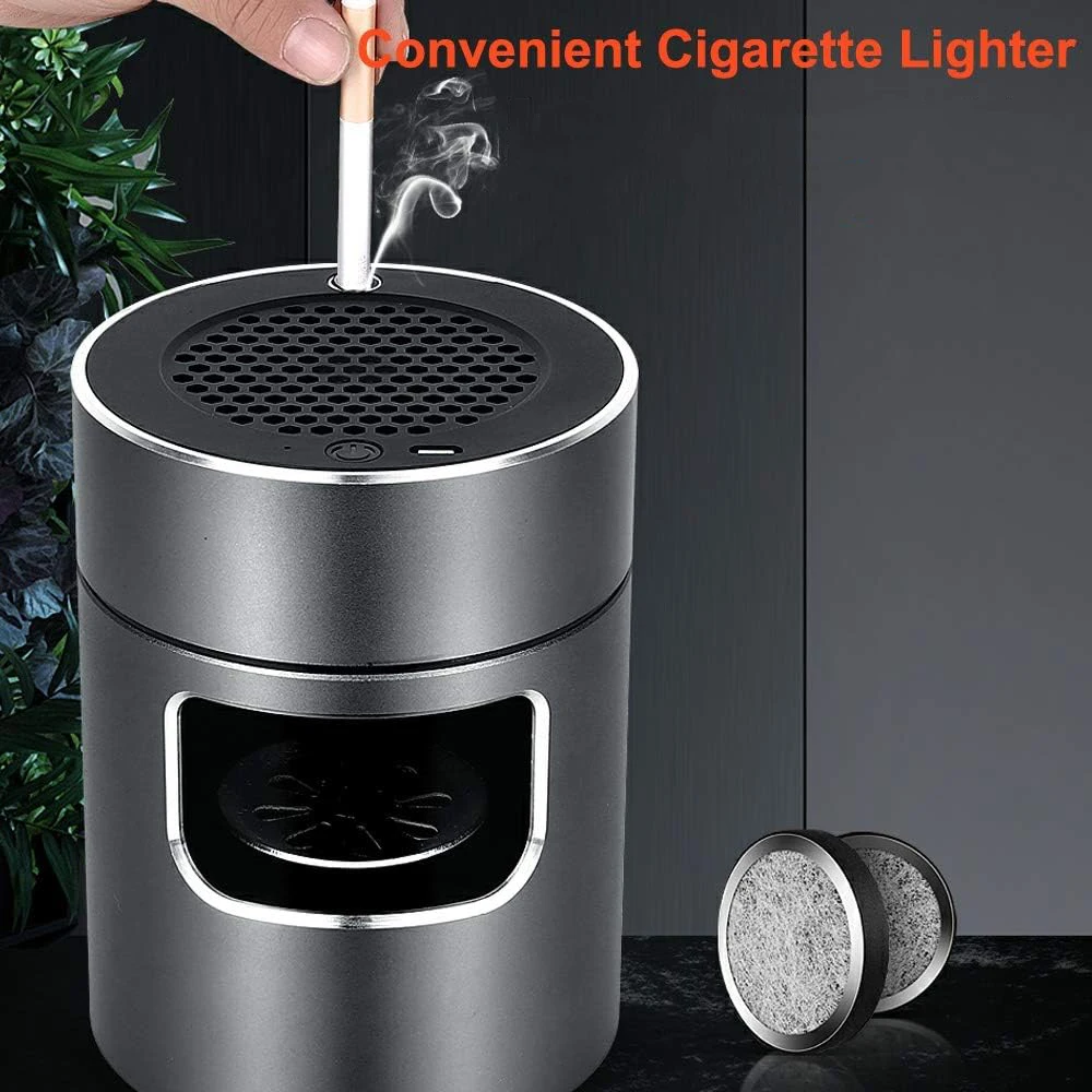 3 in 1 Multifunction Ashtray Smokeless Portable Ashtrays Filter USB Rechargeable for Car Indoor Outdoor Protect Family Health