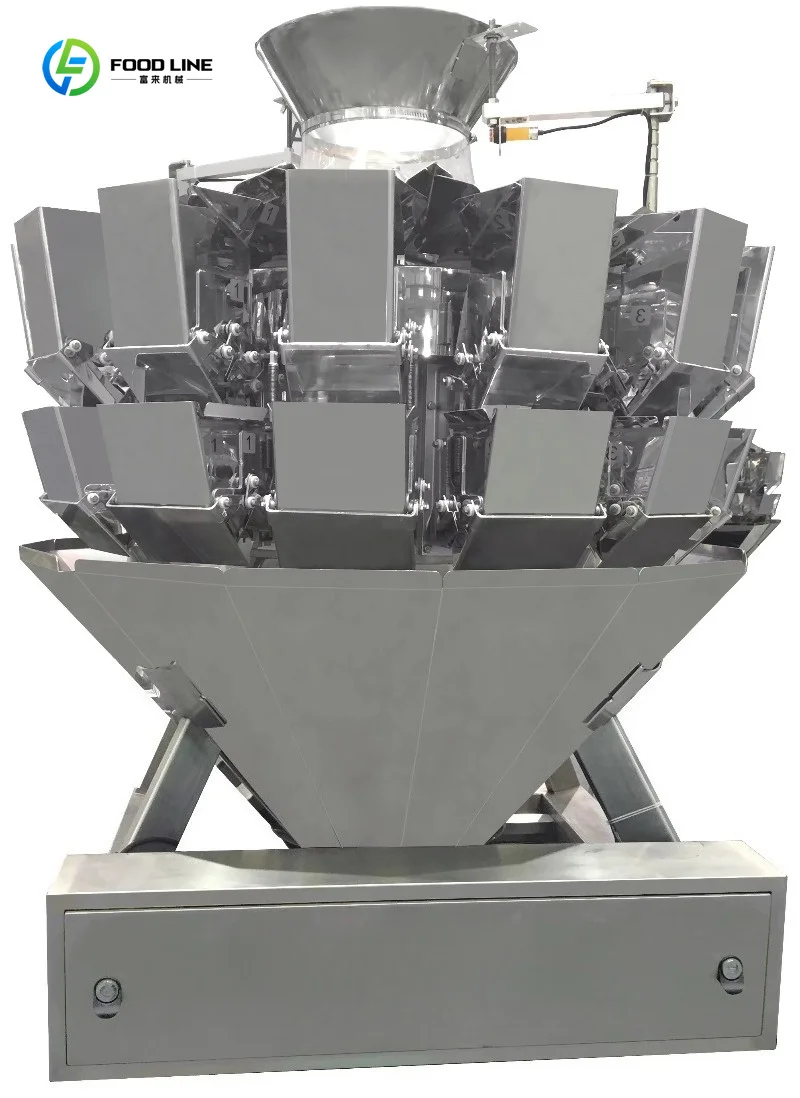 10-14 Head Multi Function Weigher for Melon Seeds Mixed Nuts Recipe Blending Weighing Packaging System Custom