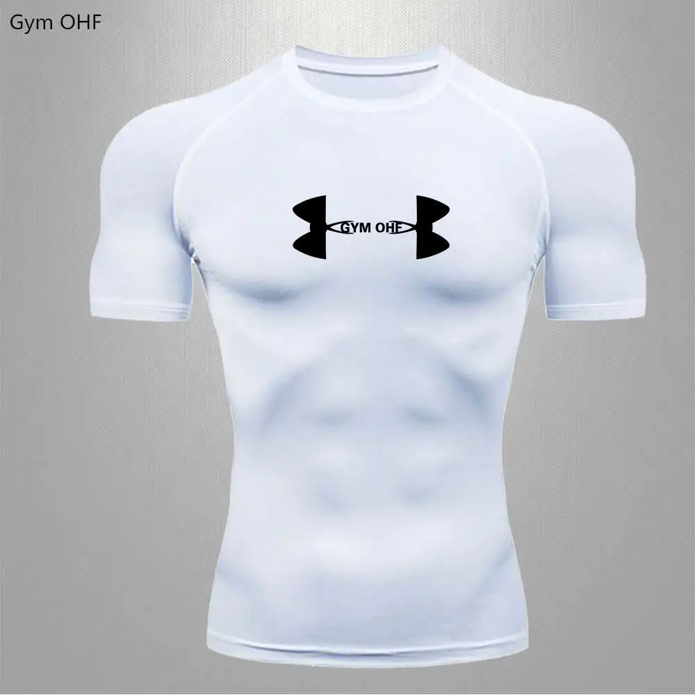 T-Shirt Men Gym Compression Sport Shirt Breathable Dry Fit Top Fitness Training Running T Shirts Rashguard Jiu Jitsu Sportshirts