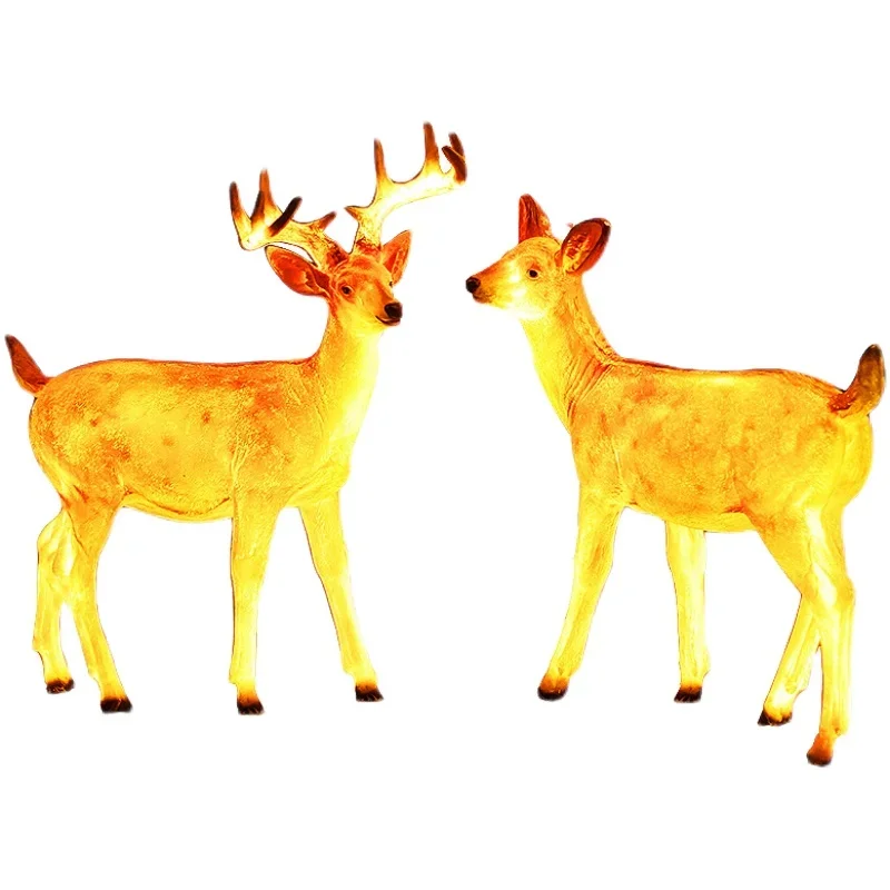 Outdoor Light-Emitting Large Animal Sika Deer Lamp Courtyard Modeling Landscape Lighting Lamp